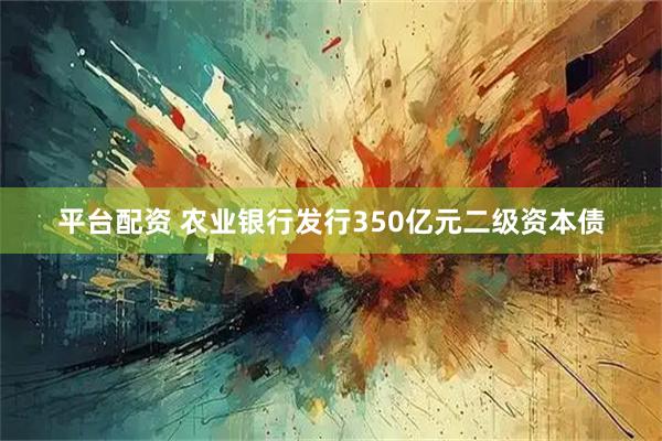 平台配资 农业银行发行350亿元二级资本债